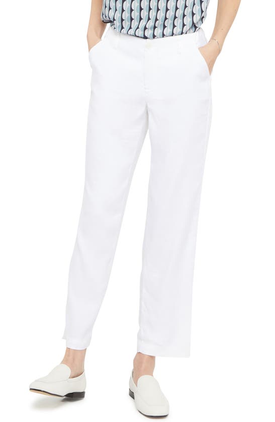 Nydj Marilyn Stretch-linen Trousers In Optic White