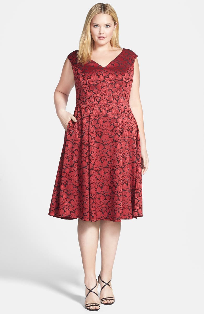 Adrianna Papell Floral Print Fit & Flare Dress (Plus Size) | Nordstrom