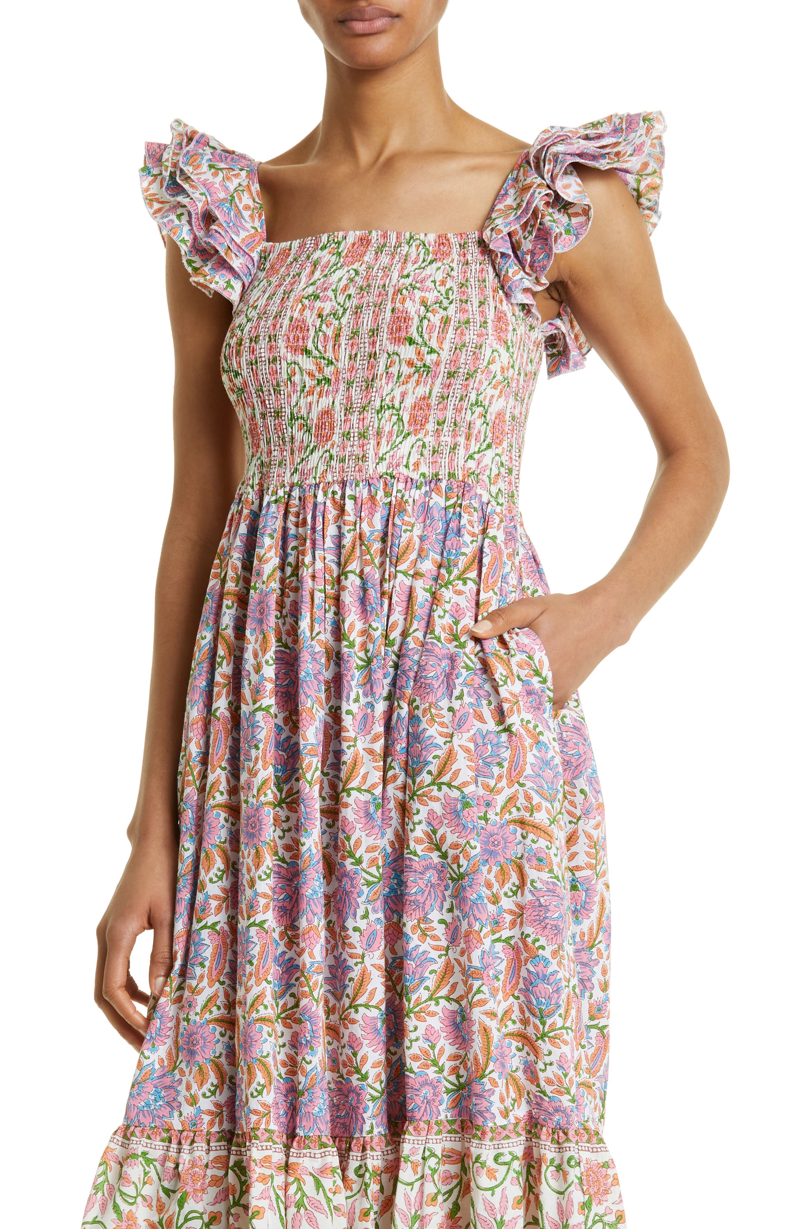 mille olympia smocked midi dress Mille Olympia Dress
