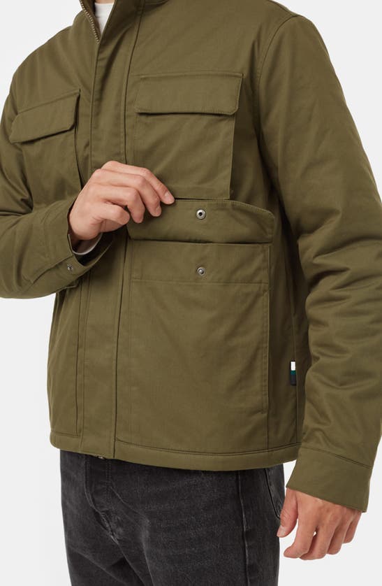 Shop Tentree Techblend Water Resistant Utility Jacket In Olive Night Green