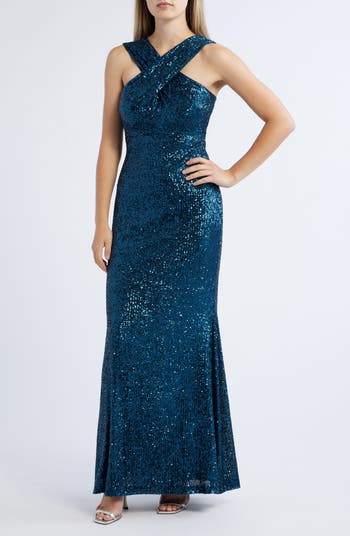 Eliza J Sequin Cross Front Gown Nordstrom