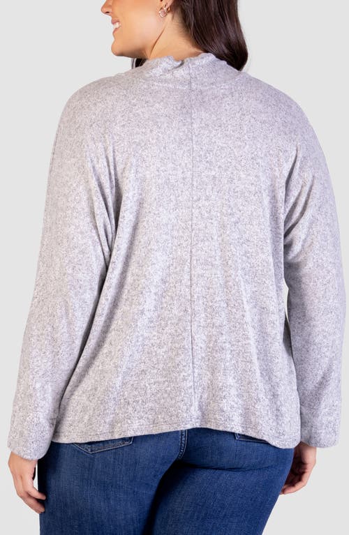24seven Comfort Apparel One-button Cardigan In Grey