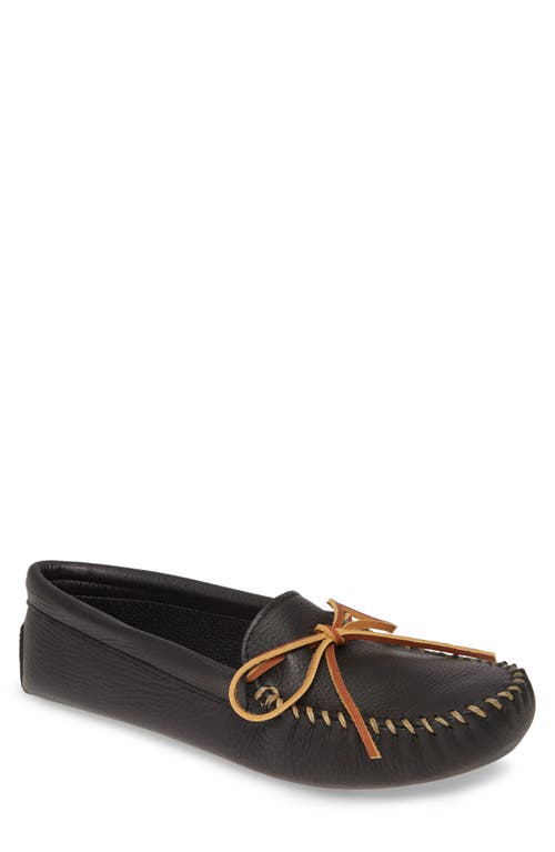 Moccasin in Black Leather