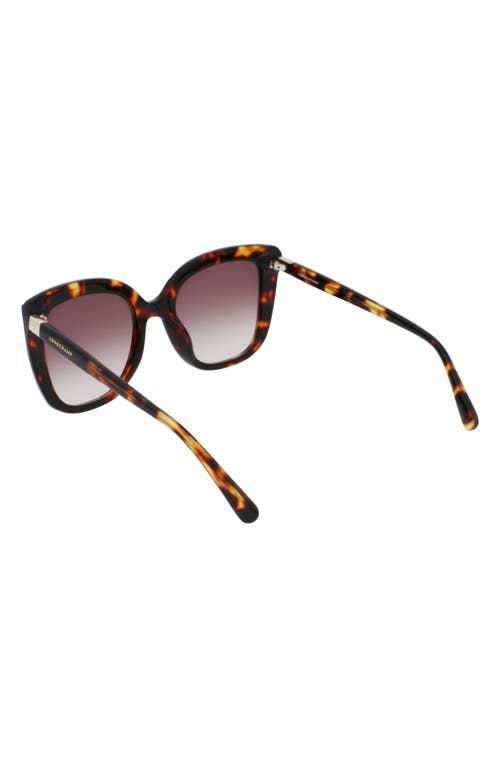 Longchamp Le Pliage 53mm Gradient Rectangular Sunglasses In Dark Havana/brown