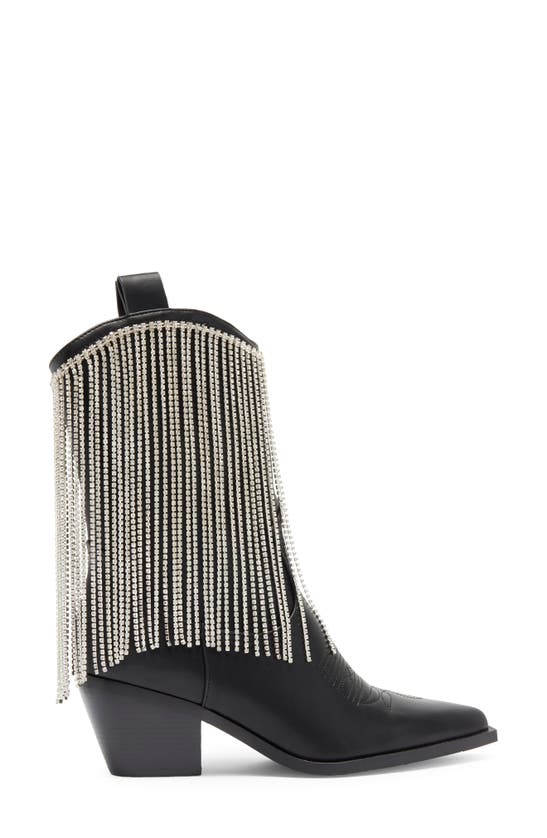 Shop Azalea Wang Alexandrite Crystal Fringe Western Boot In Black