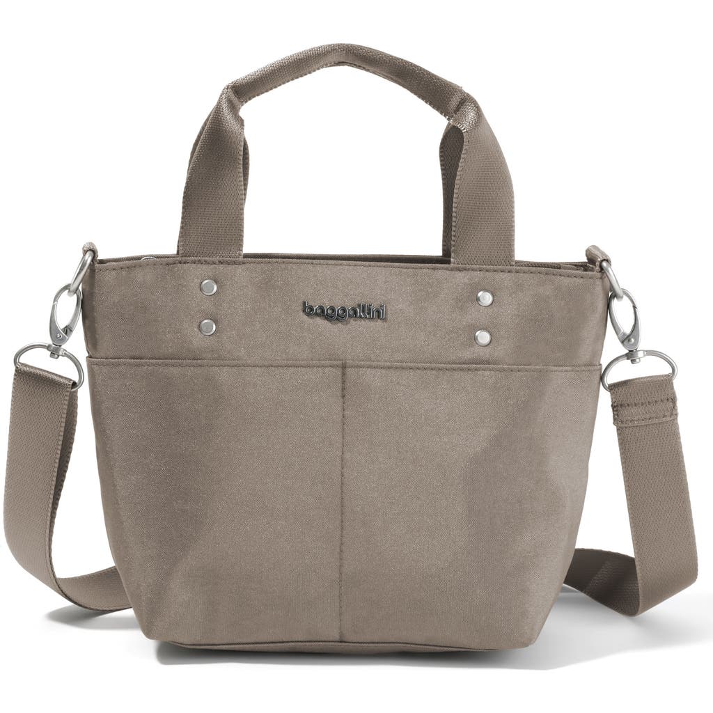 Baggallini Mini Carryall Crossbody Tote Bag In Sterling Shimmer