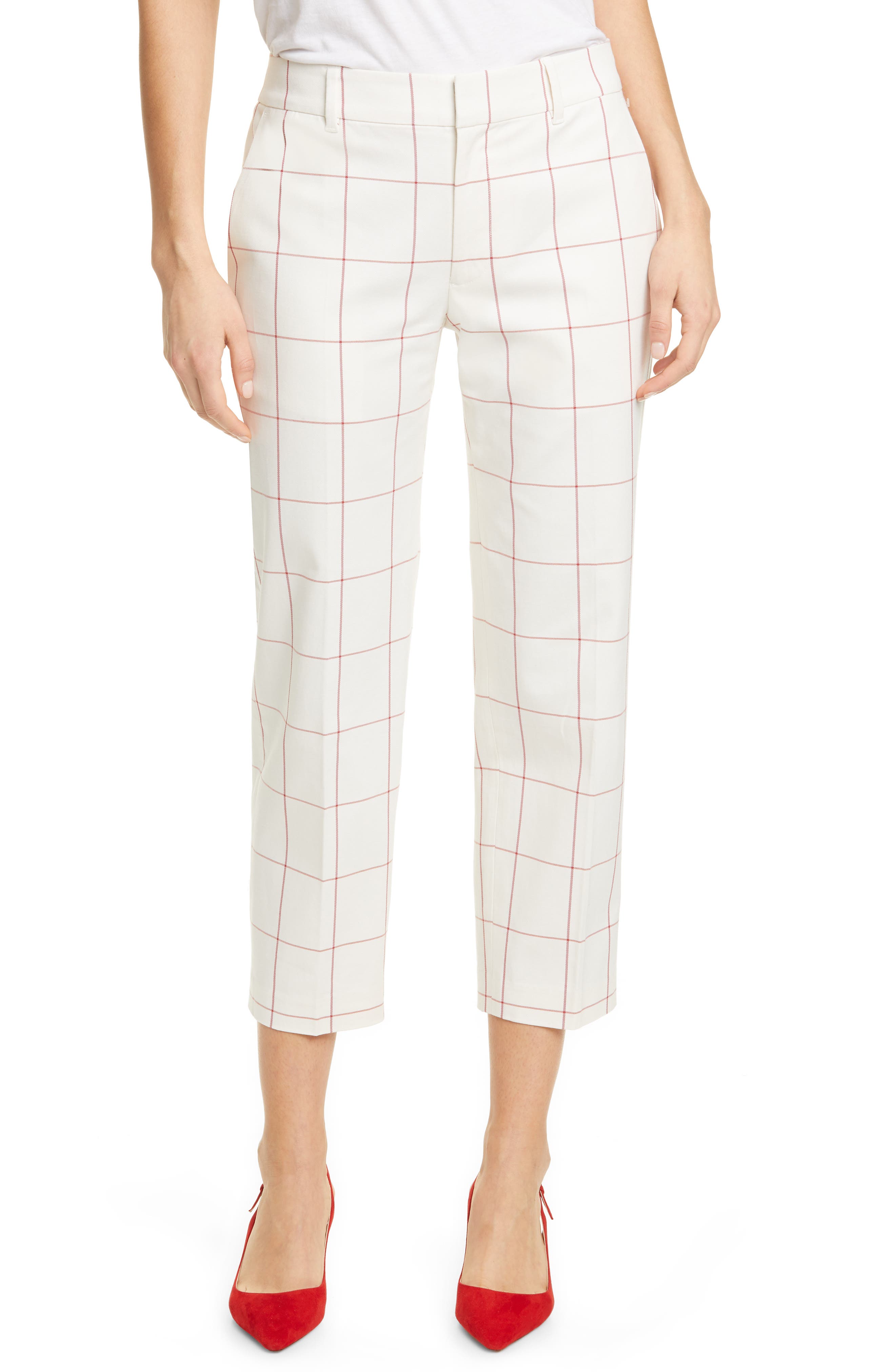 Club Monaco Matie Windowpane Crop Pants 