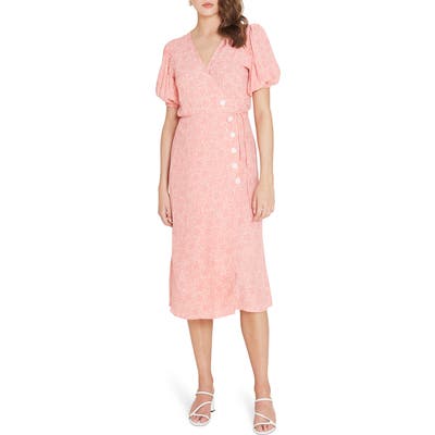 Faithfull The Brand Wrap Midi Dress, Pink
