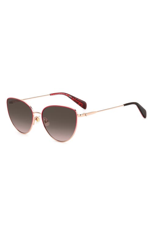 Shop Kate Spade New York 55mm Hailey/g/s Cat Eye Sunglasses In Rose Red/brown Gradient