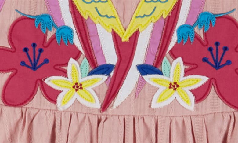 Shop Andy & Evan Kids' Floral Appliqué Dress In Pink Parrot
