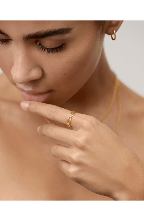 Monica Vinader Paper Clip Stacking Ring In 18ct Gold Vermeil/silver