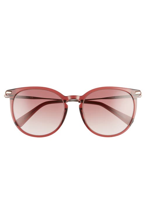 Shop Longchamp Roseau 54mm Round Sunglasses In Ruby/brown