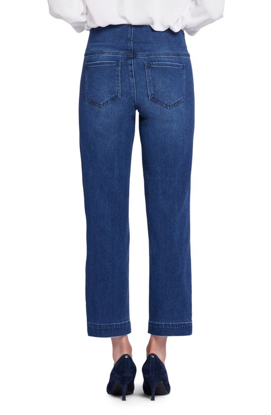 Shop Nydj Bailey Pull-on Ankle Relaxed Straight Leg Jeans In Mission Blue