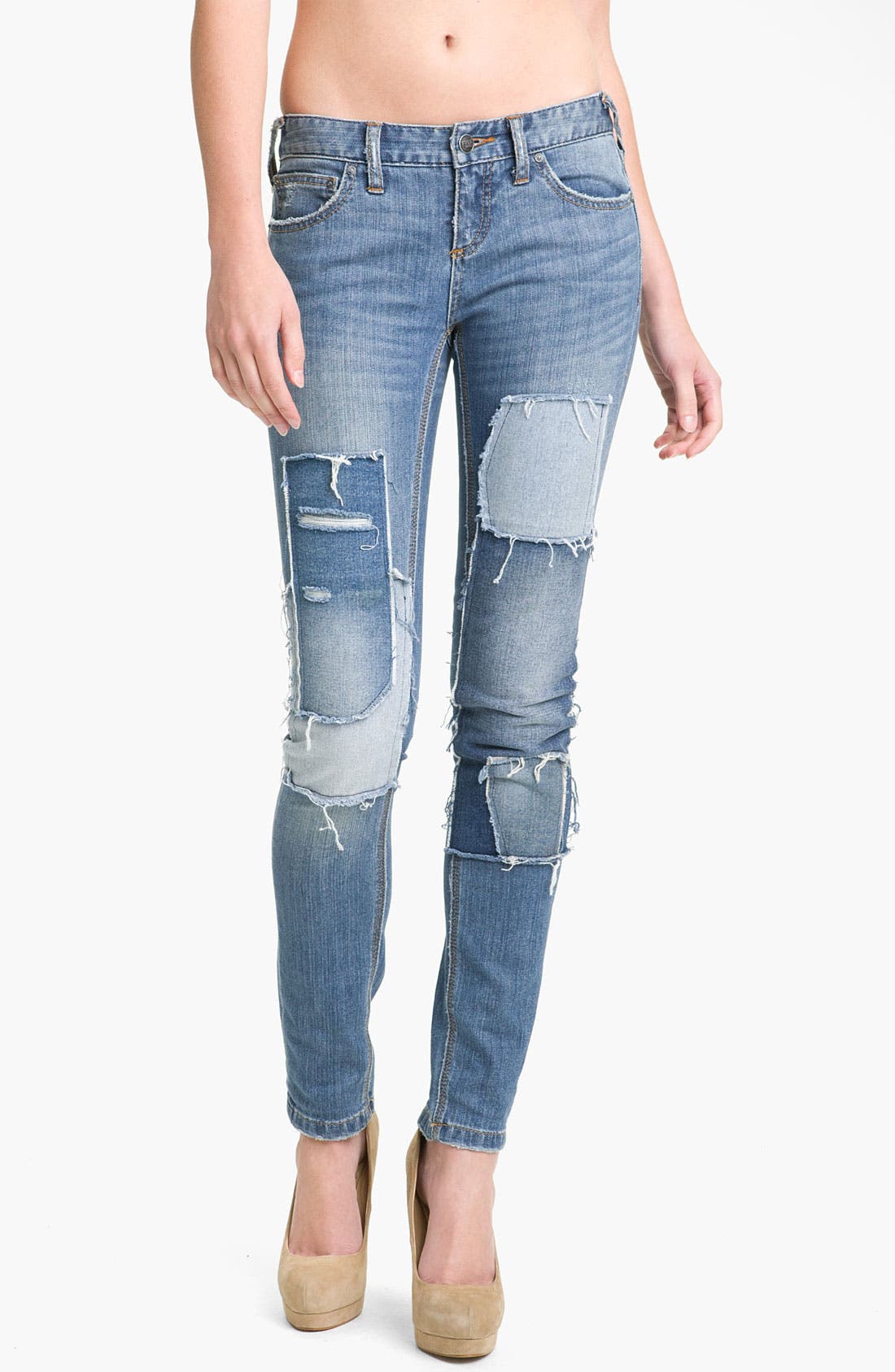 Free People Patched Skinny Jeans (Hillside) Nordstrom