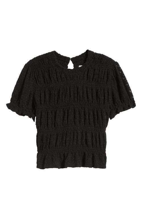 Shop Treasure & Bond Shirred Lace Top In Black