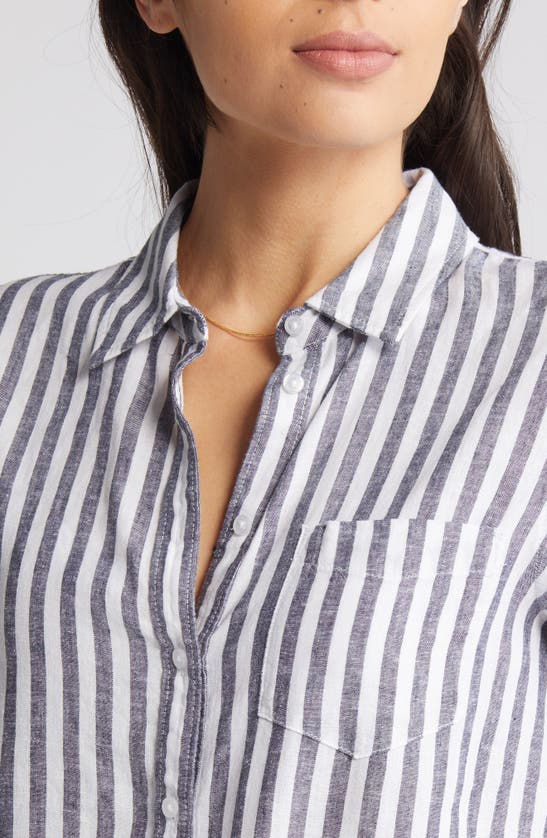 CASLON CASLON(R) LINEN BLEND BUTTON-UP SHIRT