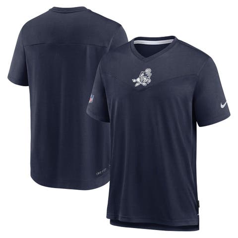 New England Patriots Royal Textured Throwback Hashmark V-Neck T