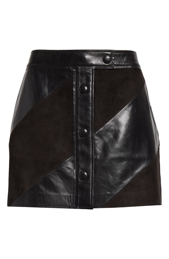 Shop Stand Studio Seona Suede & Leather Panel Miniskirt In Black