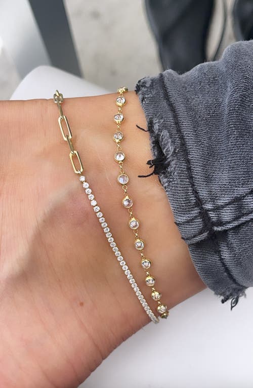 Shymi Cubic Zirconia Bezel Anklet In Gold/white