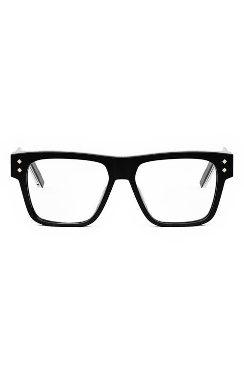 Dior Cd Diamond 54mm Square Glasses In Black/crystal