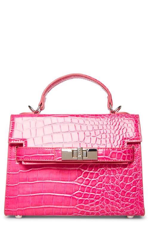 Dignify Croc Embossed Crossbody Bag in Hot Pink