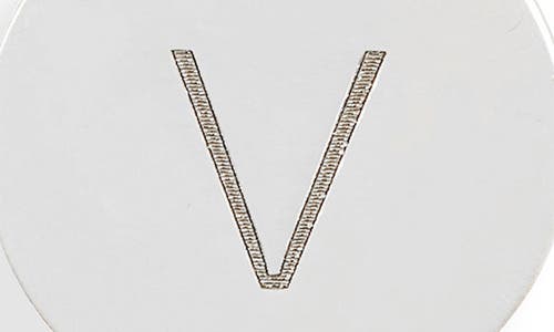 Meshmerise Initial Disc Pendant Necklace In White-v