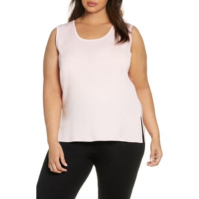 Plus Size Ming Wang Scoop Neck Knit Tank, Pink