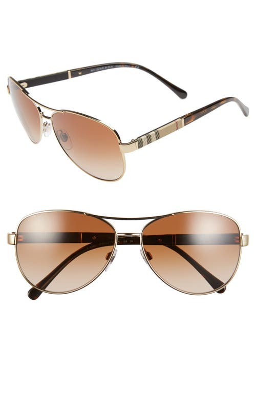 burberry 59mm Aviator Sunglasses in Matte Gold at Nordstrom