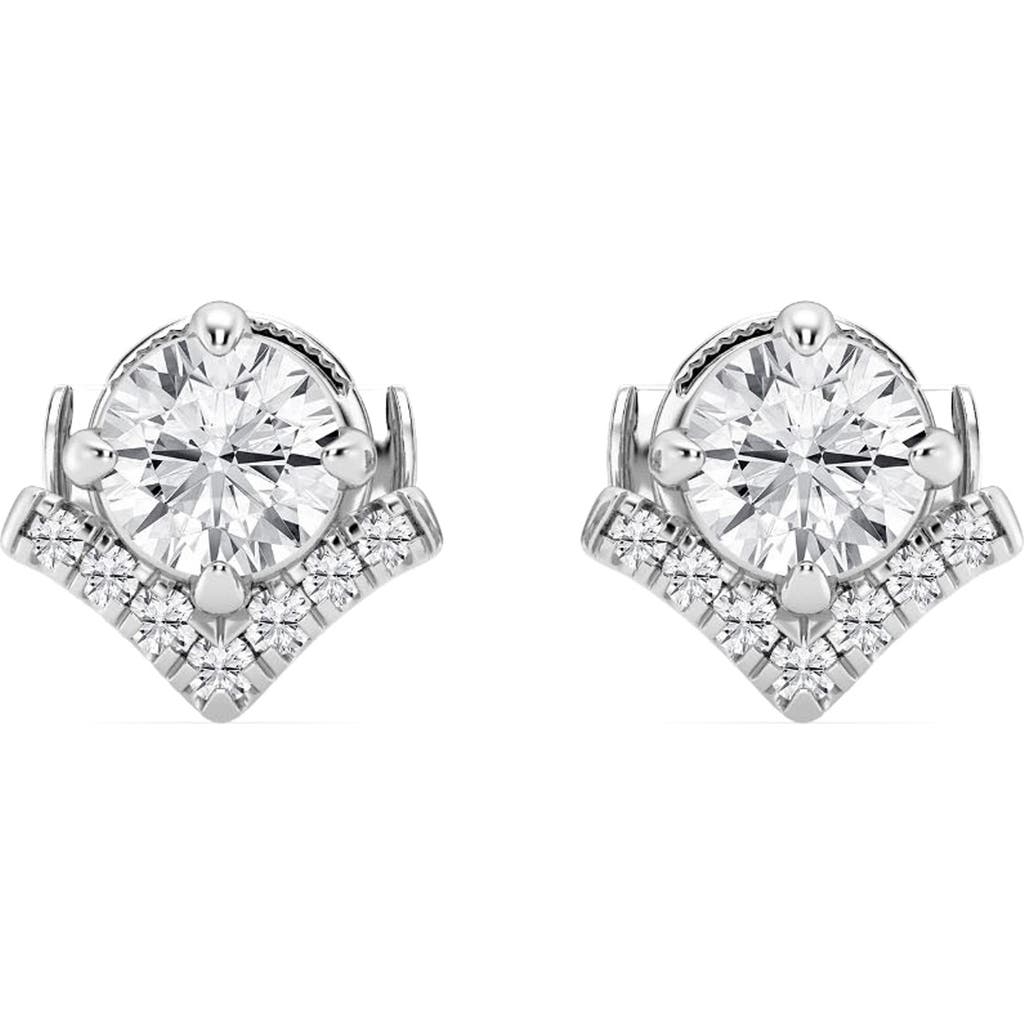 Badgley Mischka Collection 14k White Gold Near Colorless Lab Grown Round Diamond Stud Earrings In 1.11 Ctw White Gold