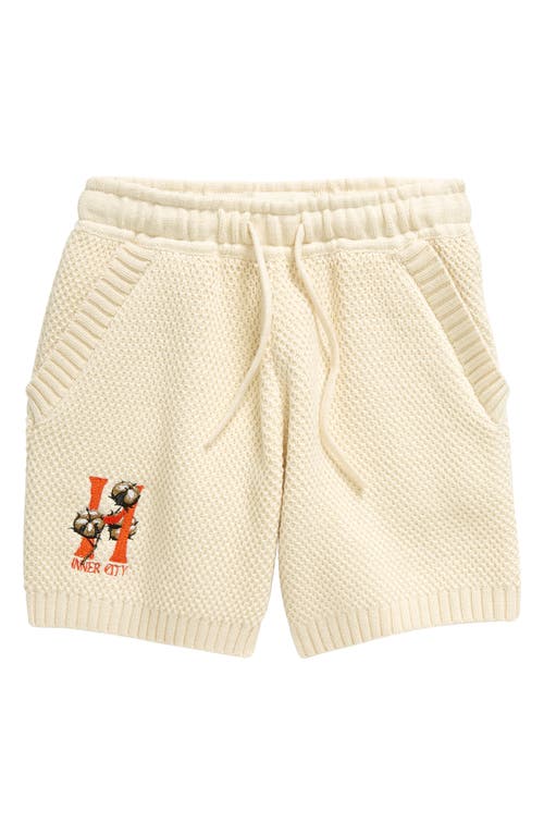 HONOR THE GIFT Kids' Knit Cotton Shorts in Bone