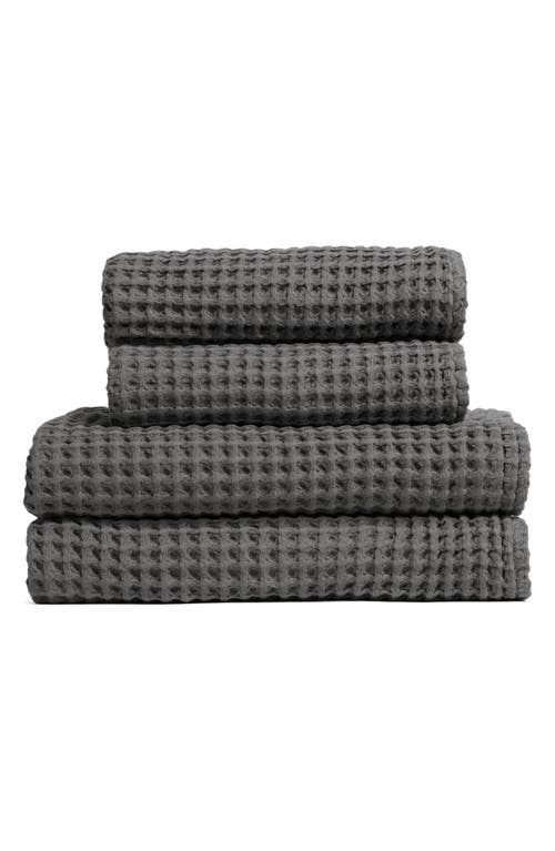 Shop Parachute Turkish Cotton Waffle Bath Essentials In Charcoal