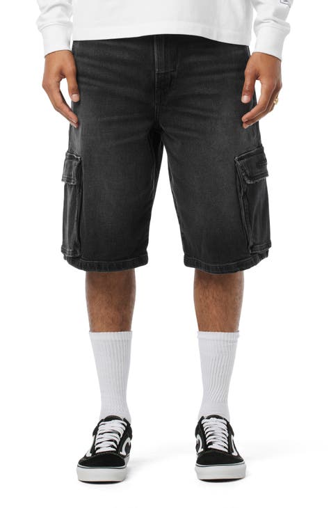 '90s Denim Cargo Shorts (Lava Rock)