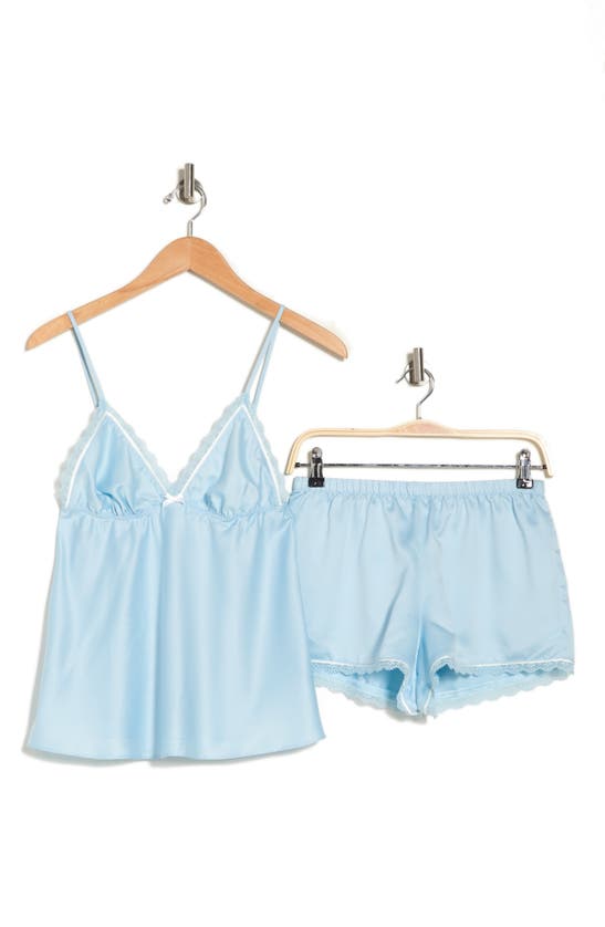 Flora Nikrooz Kendra Satin Camisole & Shorts Pajamas In Sky Blue