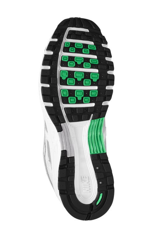 Nike White & Green P-6000 Sneakers In White/black/silver