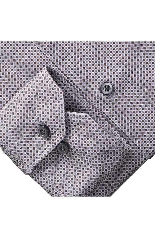 Shop Emanuel Berg Modern Fit 4flex Knit Dress Shirt In Dark Grey