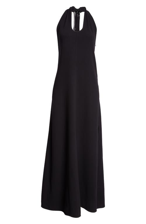 Shop Proenza Schouler Ember Matte Crepe Halter Maxi Dress In Black