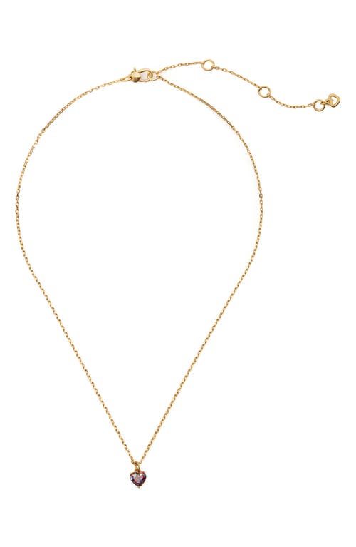 Kate Spade Gold-tone Stone Heart Pendant Necklace, 16" + 3" Extender In Gold Multi