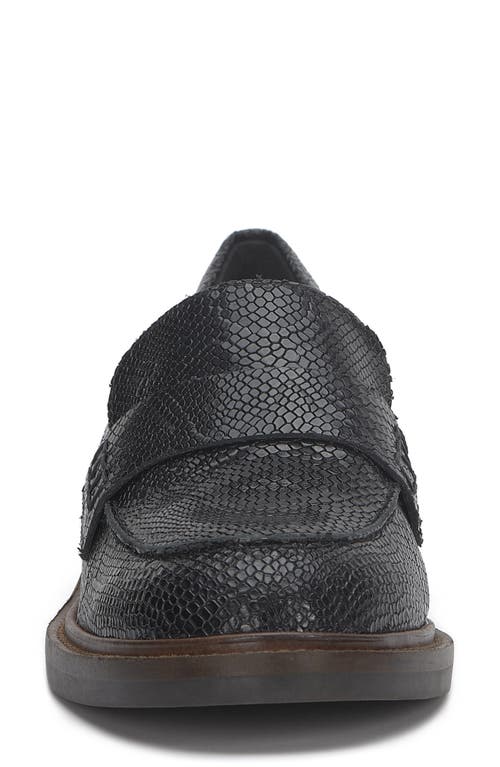 Shop Lucky Brand Salima Snakeskin Embossed Loafer In Black