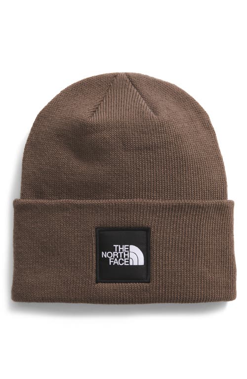 The North Face Big Box Logo Beanie In Brown