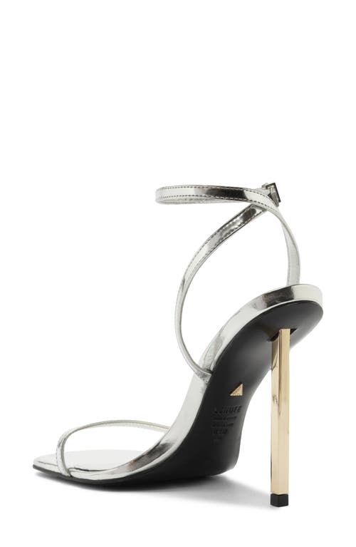 Shop Schutz Sam Square Toe Ankle Strap Sandal In Prata