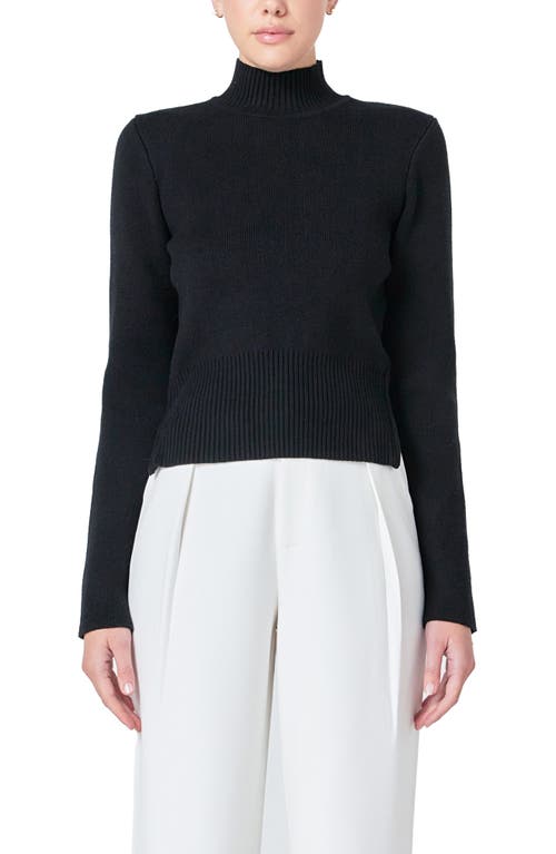 Endless Rose Zip Detail Sweater In Black