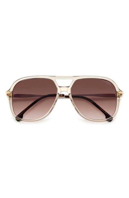 Carrera Eyewear 58mm Navigator Sunglasses In Nude/brown Gradient
