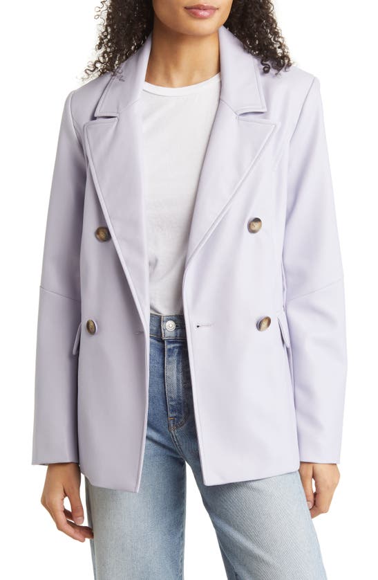 SANCTUARY BELTED FAUX LEATHER BLAZER 