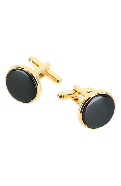 Shop Trafalgar Sutton Onyx Cuff Links In Yellow