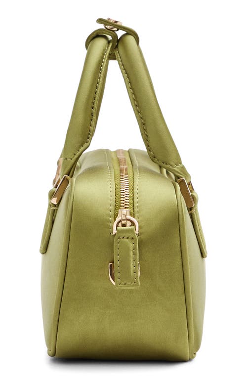 Shop Mango Mini Satin Top Handle Bag In Green