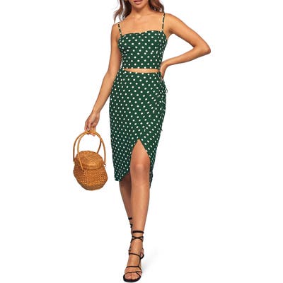 Reformation Amora Print Sundress, Green