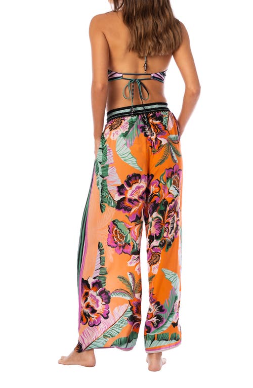 Shop Maaji Apricot Blooms Ninette Cover-up Pants In Orange