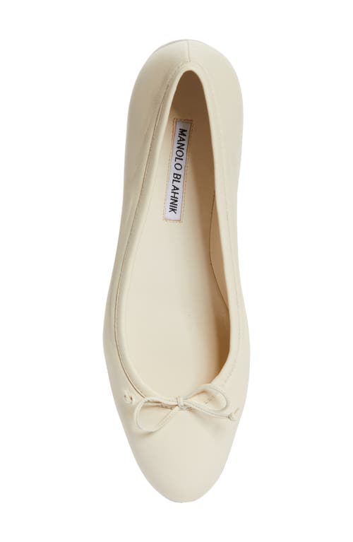 Shop Manolo Blahnik Veralli Bow Ballet Flat In Lcrm