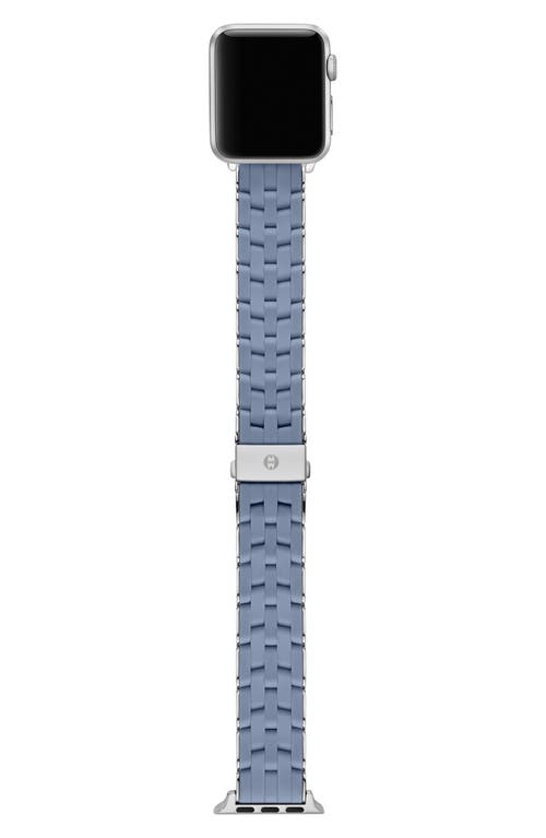 Michele Silicone 20mm Apple Watch® Watchband In Blue/silver