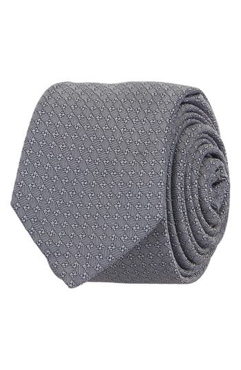 Givenchy Geometric Silk Tie In Gray